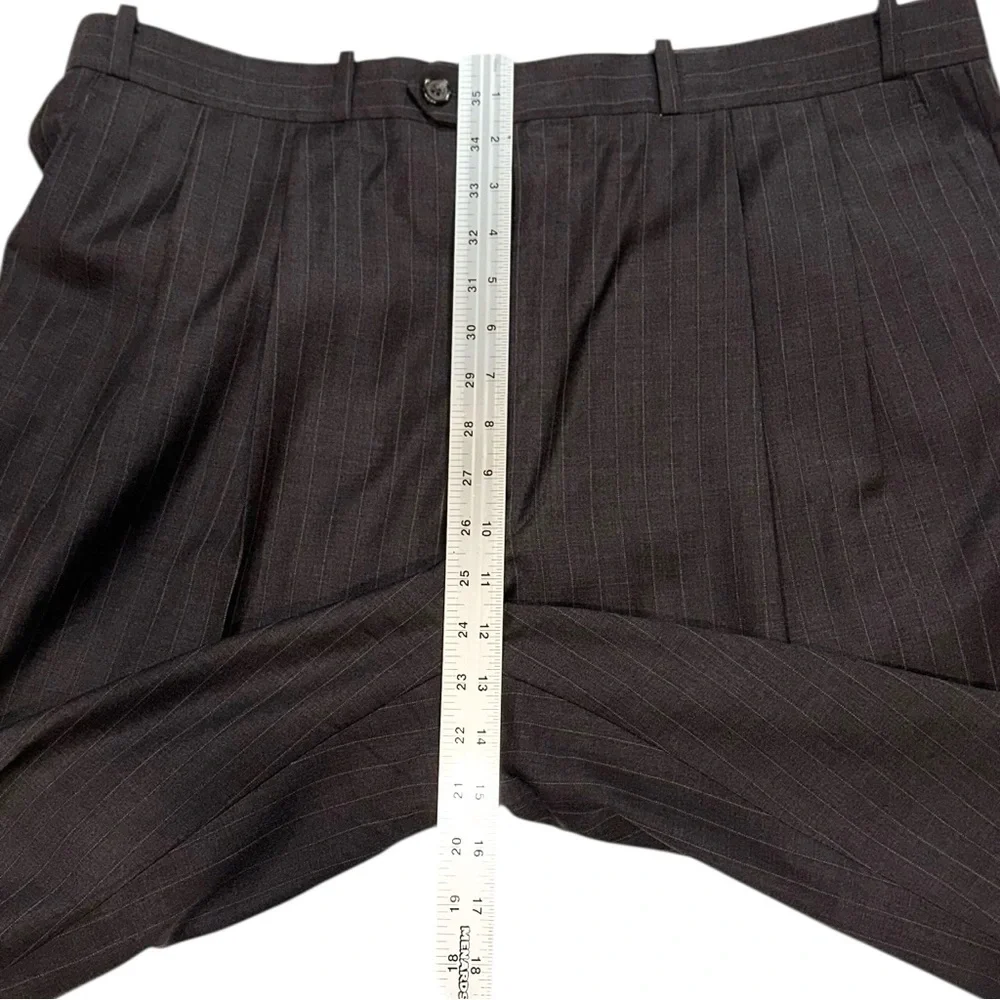 Ralph Lauren LRL 2-Pc Suit Pure Wool Made in Canada Grey Striped 44L / 38x30
